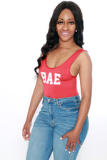 WHERE’S BAE-RED BODYSUIT - Royale Girl Boutique