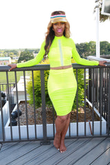 BAE WATCH NEON GREEN SKIRT SET - Royale Girl Boutique
