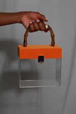 HINT OF ORANGE CLEAR BOX BAG - Royale Girl Boutique